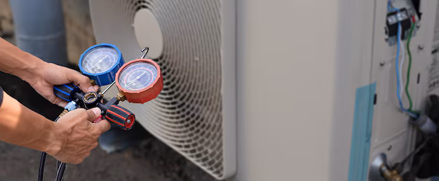 technicien vérifiant fonctionnement du climatiseur